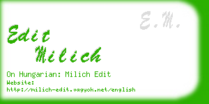 edit milich business card